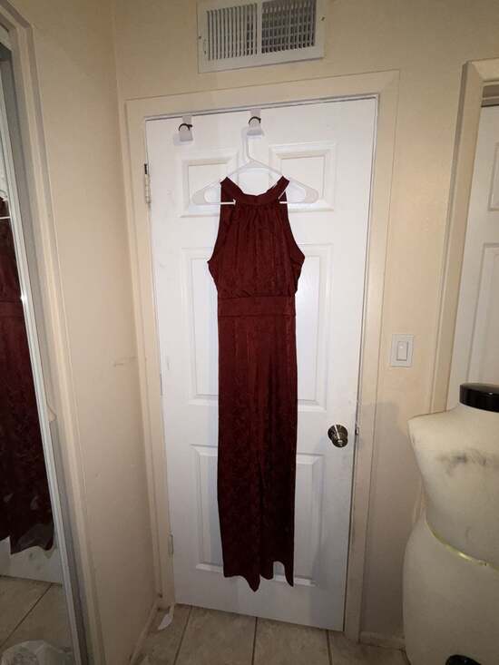Anthropologie Pants - ML Monique Lhuillier Currant Jacquard Jumpsuit - Size M